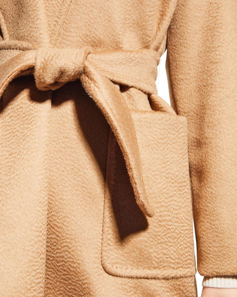 Rialto Camel Hair Belted Short Hooded Coat商品第7张图片规格展示