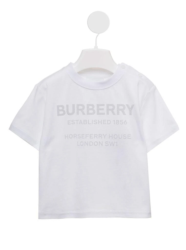 商品Burberry|Kids Baby Boys White Cotton T-shirt With Logo,价格¥1215,第1张图片