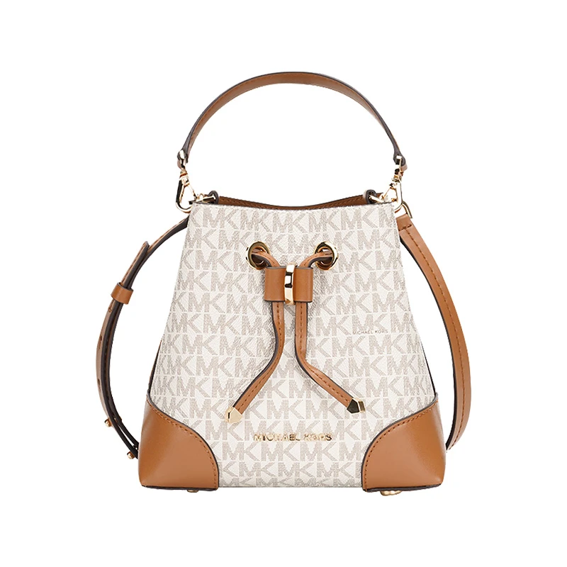 商品Michael Kors|Michael Kors  MERCER GALLERY超小号老花拼色水桶包 32S0GZ5C0B-VANILLA-ACORN,价格¥1483,第1张图片