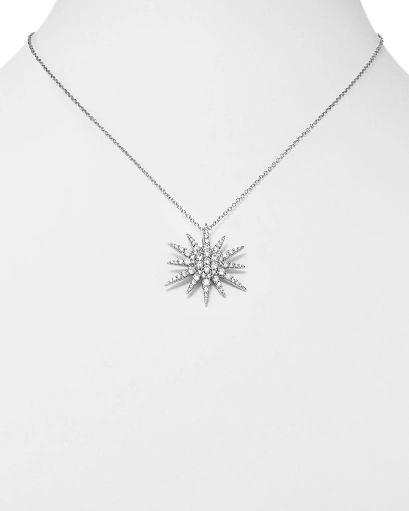 Diamond Starburst Pendant Necklace in 14K White Gold, 1.5 tcw 商品