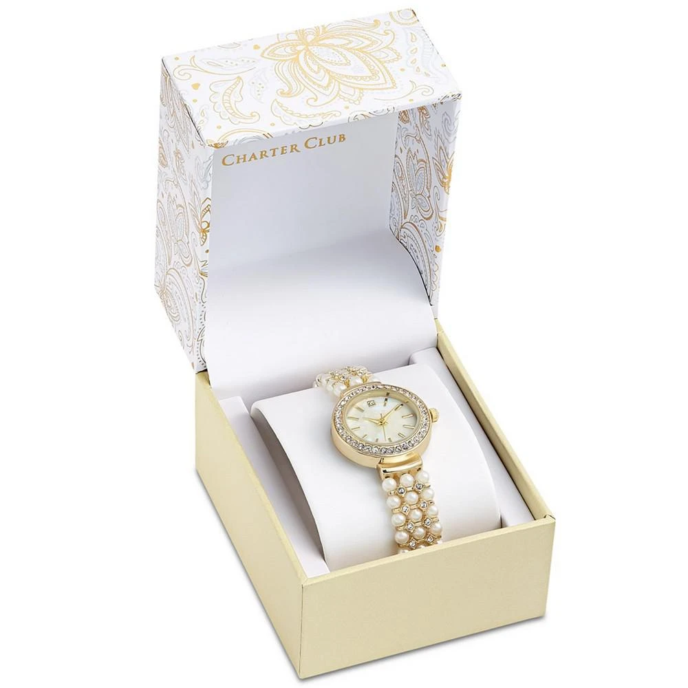 商品Charter Club|水钻人造珍珠装饰女士腕表, 28mm,价格¥160,第2张图片详细描述