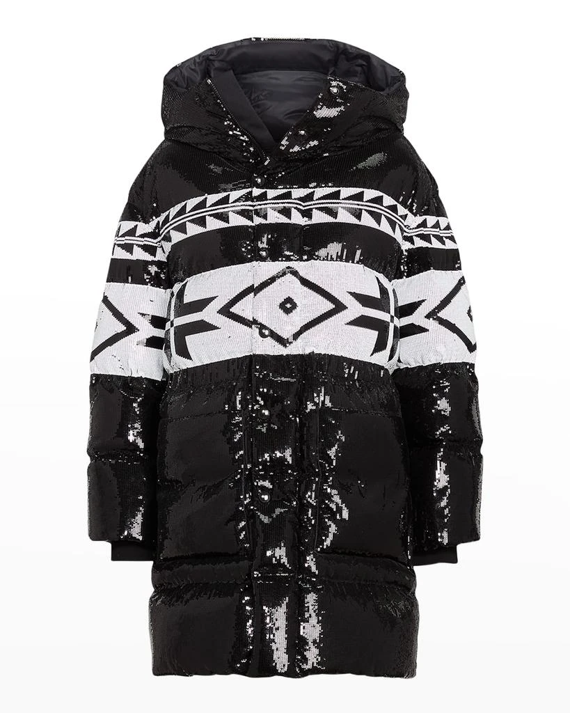 商品Ralph Lauren|Fair Isle Sequin Embellished Puffer Coat,价格¥13507,第2张图片详细描述