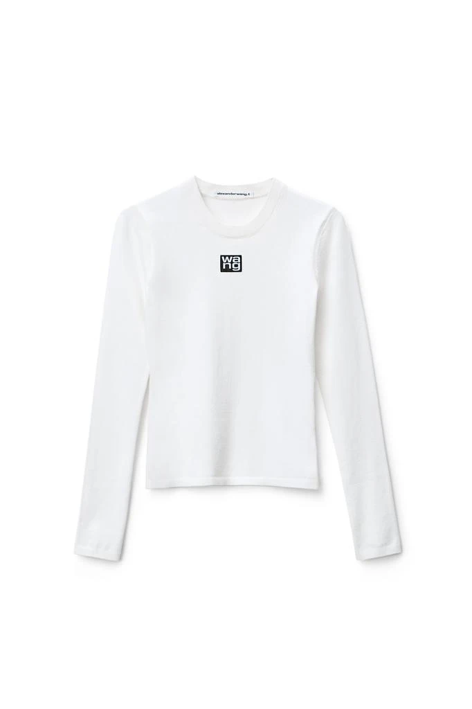 商品Alexander Wang|LOGO PATCH CREWNECK TOP IN BODYCON KNIT,价格¥2483,第1张图片