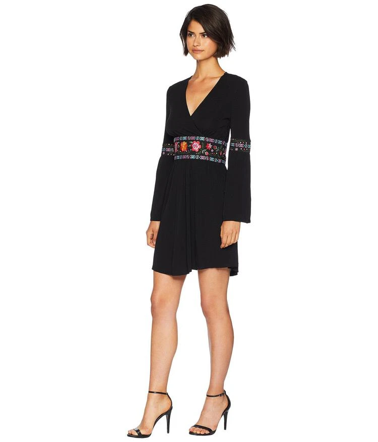 商品Juicy Couture|Knit Matte Jersey Embroidered Crossover Dress,价格¥536,第2张图片详细描述