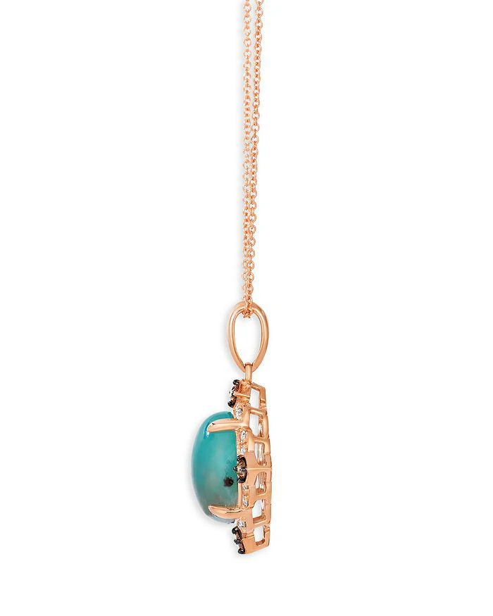 商品Bloomingdale's|Aquaprase & White and Brown Diamond Halo Pendant Necklace in 14K Rose Gold, 20",价格¥9749,第2张图片详细描述