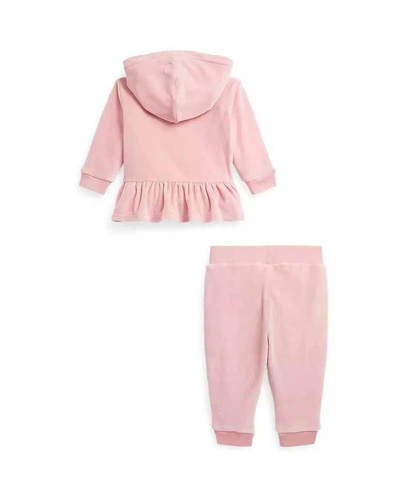 商品Ralph Lauren|Baby Girls Velour Hoodie and Jogger Pants Set,价格¥303,第2张图片详细描述