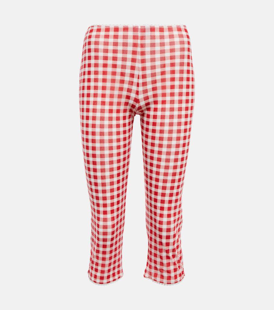 Gingham-print knee-length leggings商品第1张图片规格展示