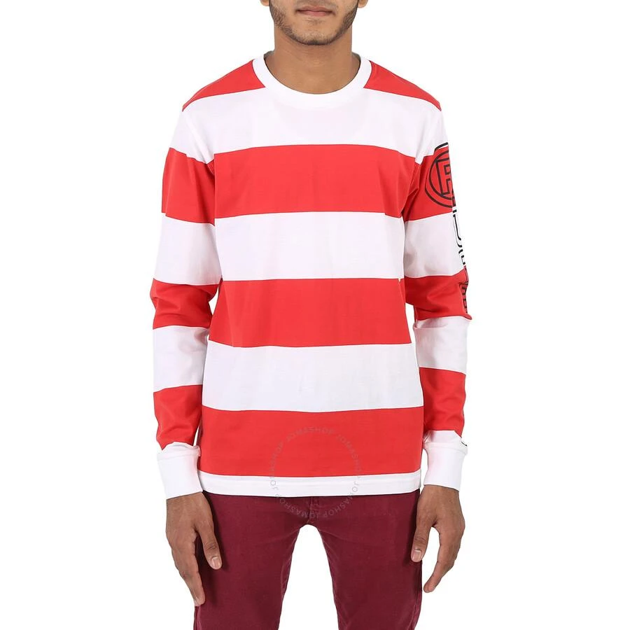 商品Burberry|Men's Laxley Stripe Long-sleeve Cotton Oversized T-shirt,价格¥708,第1张图片