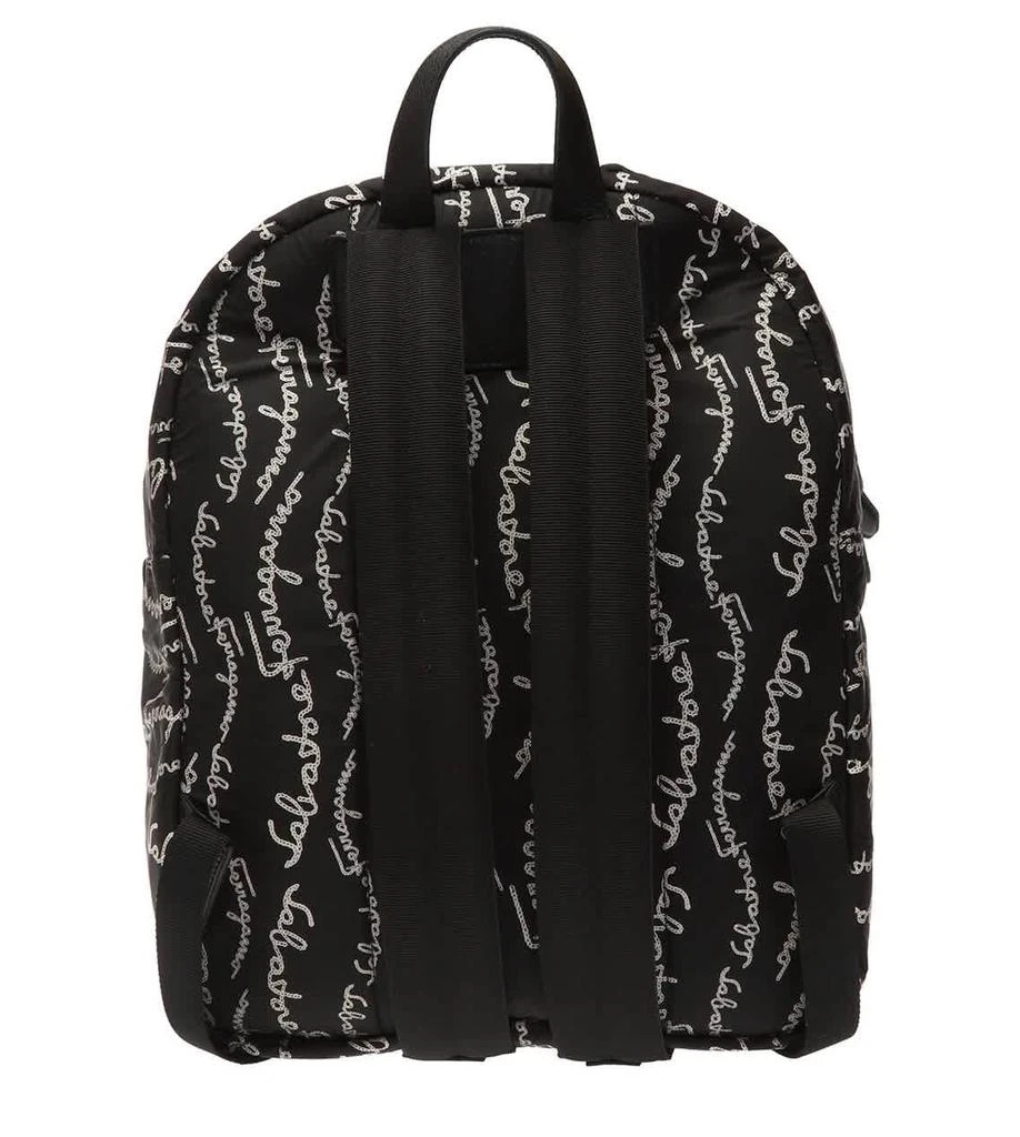 商品Salvatore Ferragamo|Men's Nylon Backpack In Black/White,价格¥2777,第3张图片详细描述