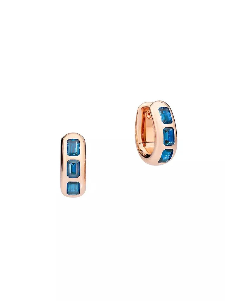 商品Pomellato|Iconica 18K Rose Gold &amp; London Blue Topaz Oval Huggie Hoop Earrings,价格¥60052,第1张图片