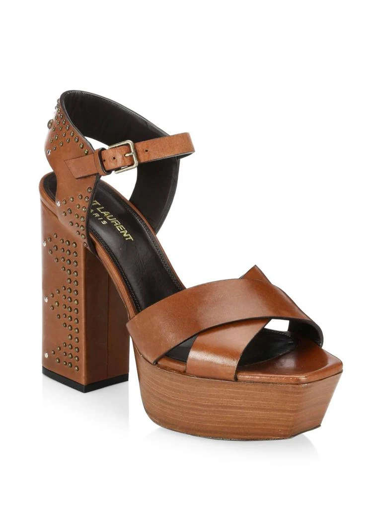 商品Yves Saint Laurent|Farrah Studded Leather Platform Sandals,价格¥2699,第1张图片