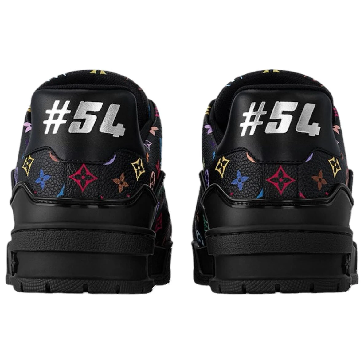 商品[国内直发] Louis Vuitton|村上隆/Takashi Murakami x  Trainer 皮革 圆头系带 低帮 板鞋 女款 黑色,价格¥13203,第5张图片详细描述