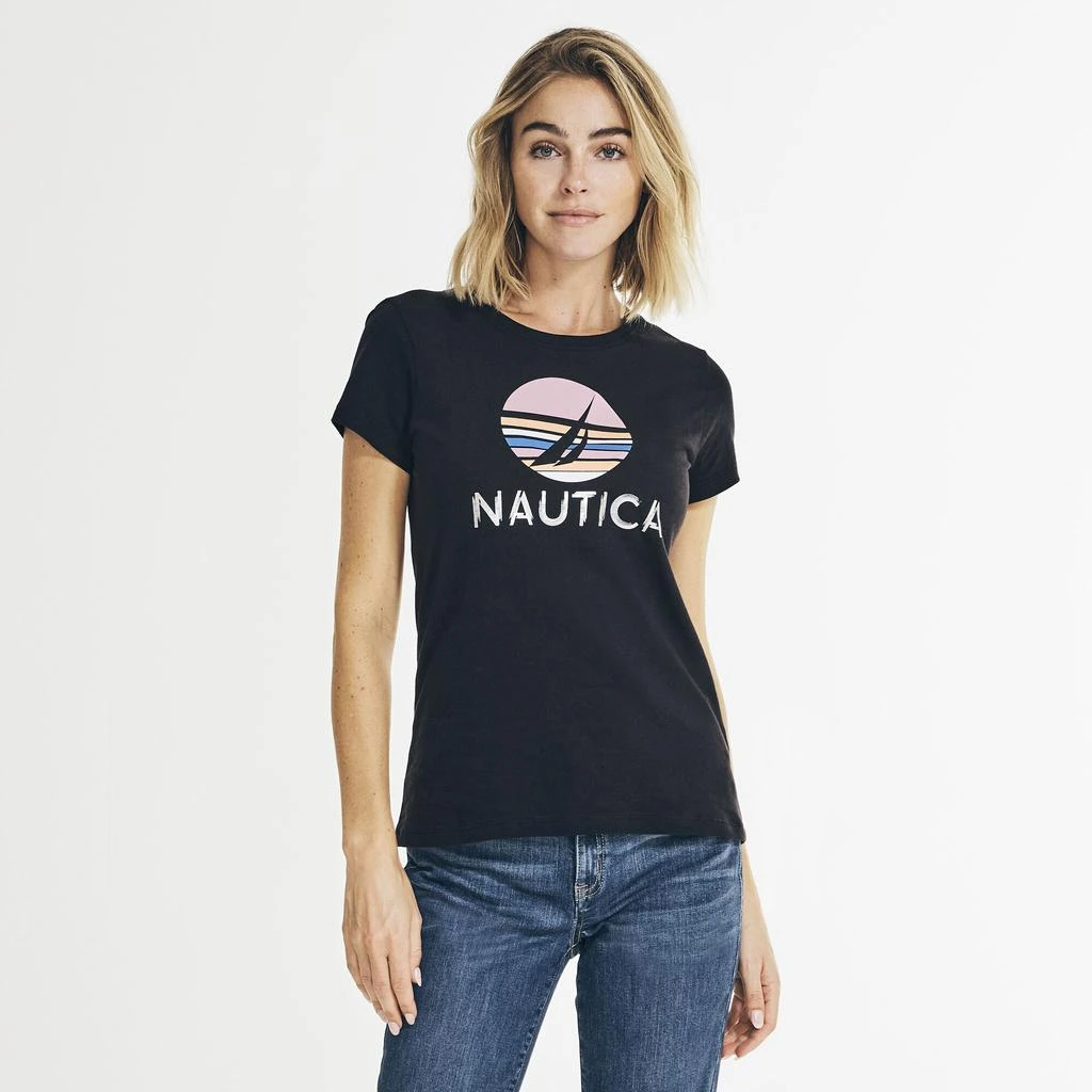 商品Nautica|Nautica Womens Metallic Foil Graphic T-Shirt,价格¥49,第5张图片详细描述