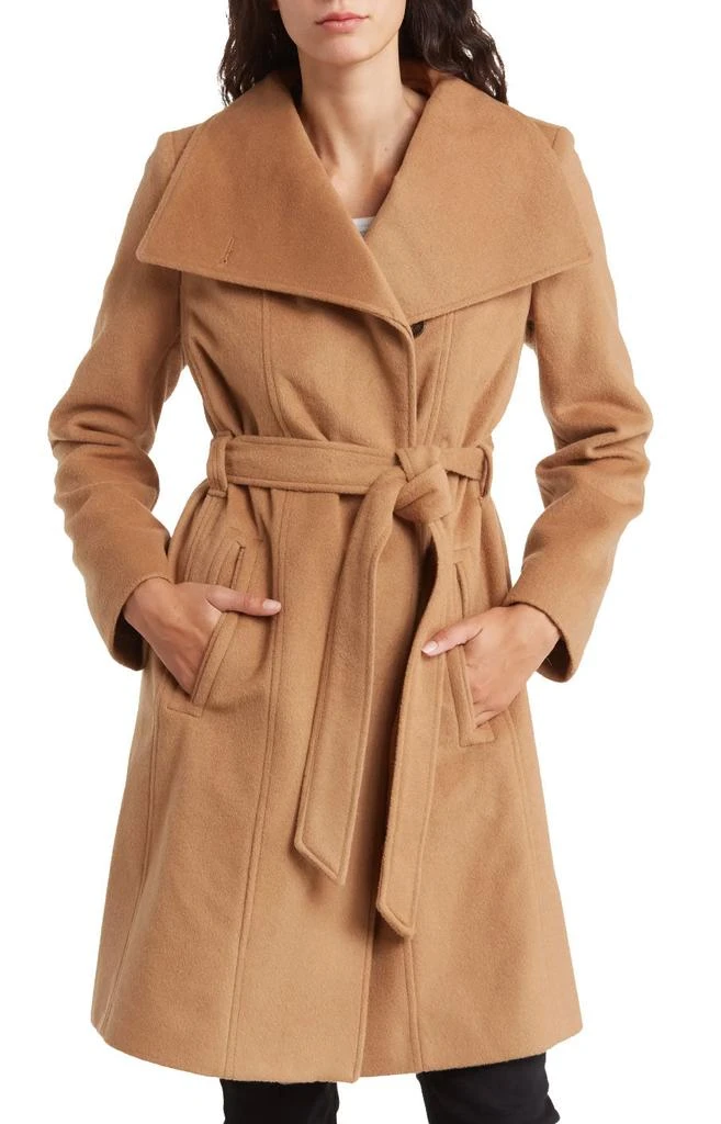 商品Michael Kors|Michael Michael Kors Wool Belted Wrap Solid Camel Coat,价格¥897,第1张图片