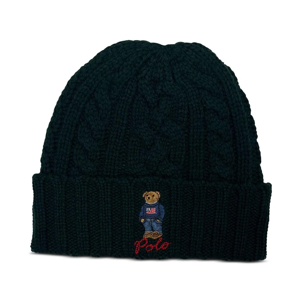 商品Ralph Lauren|Men's Cable-Knit Polo Bear Cuff Hat,价格¥458,第1张图片