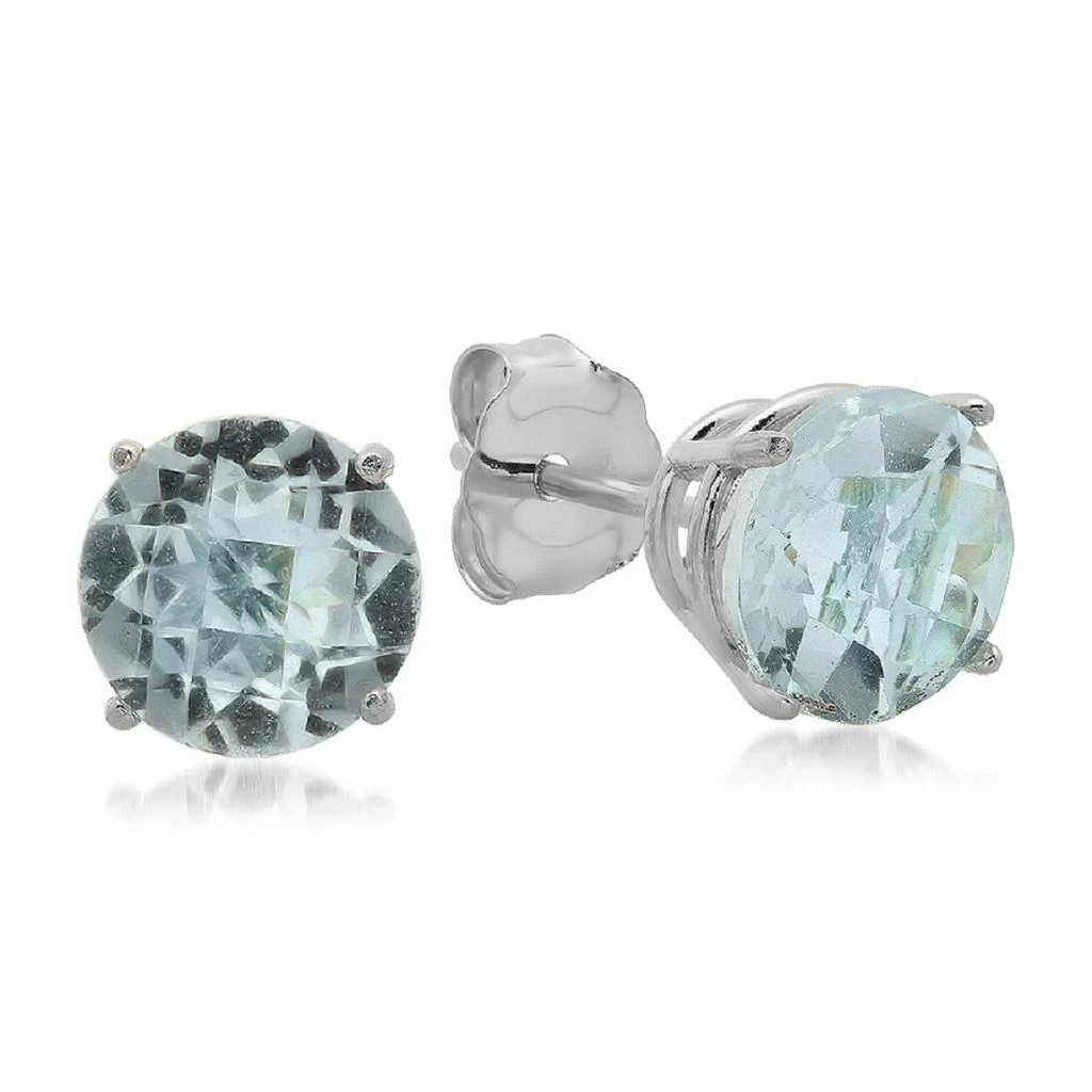 商品MAXCOLOR|10K White Gold 6MM Round Stud Earrings,价格¥462,第5张图片详细描述