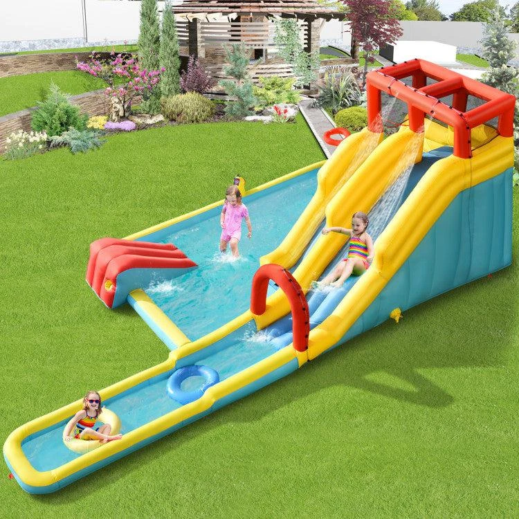 商品Hivvago|7-in-1 Inflatable Dual Slide Water Park Bounce House With 680W Blower,价格¥6228,第2张图片详细描述