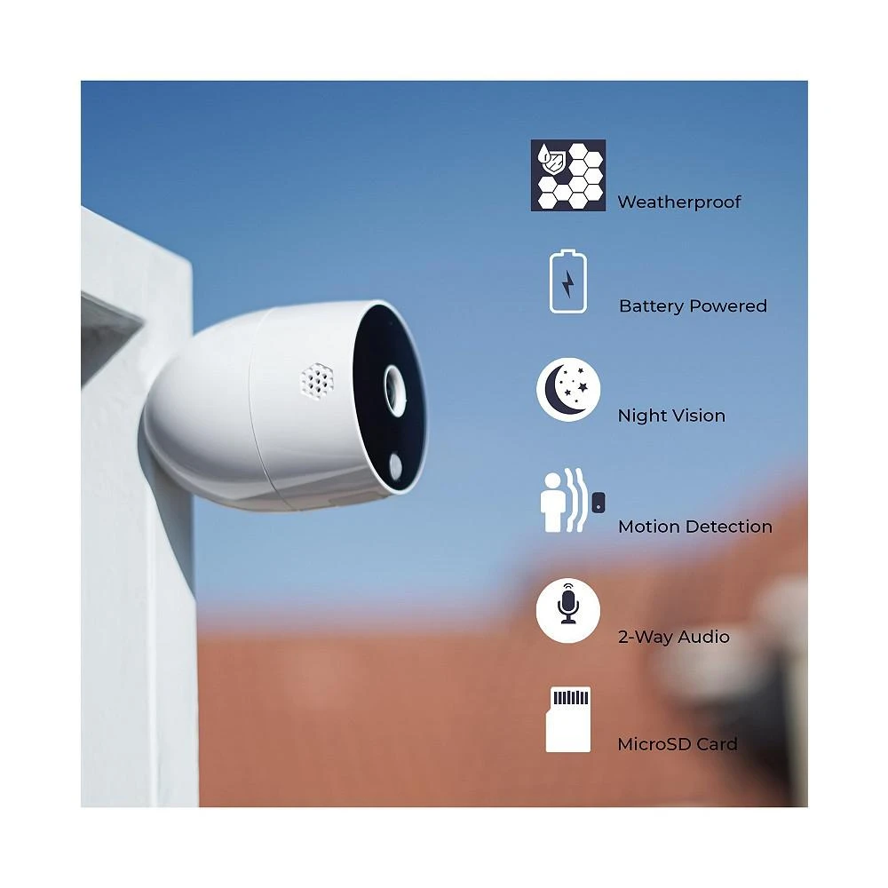 商品Eco4Life|Smart WiFi Wire-Free HD Outdoor 1080P Battery IP Camera,价格¥598,第2张图片详细描述