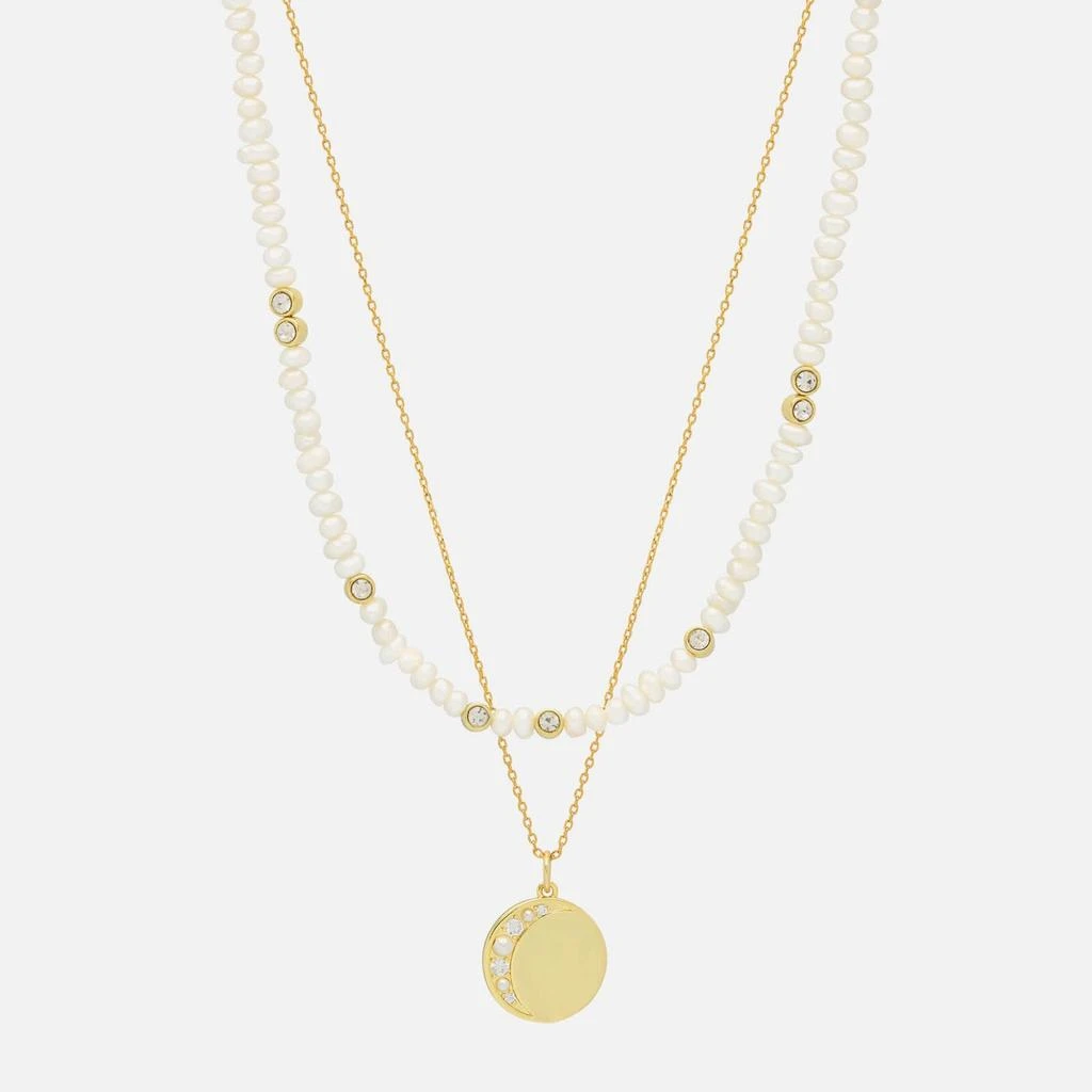 商品ESTELLA BARTLETT|Estella Bartlett Moonz Glass Pearl Gold-Tone Double Chain Necklace,价格¥291,第1张图片