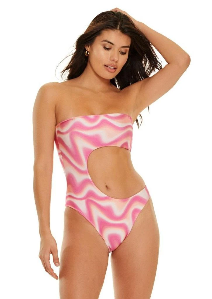 商品JMP The Label|Ibiza Cut Out Bandeau One Piece Swimsuit - Retrowave Print,价格¥120,第5张图片详细描述