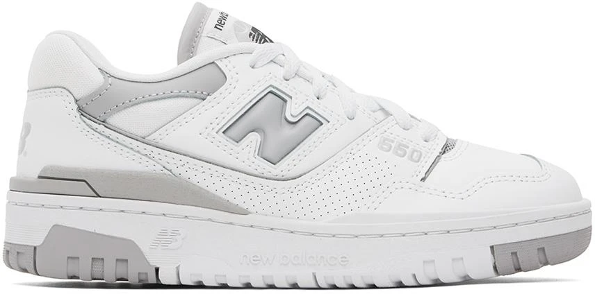 商品New Balance|White & Gray 550 Sneakers,价格¥641,第1张图片