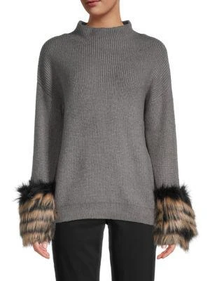 商品Saks Fifth Avenue|Faux Fur-Cuff Sweater,价格¥150,第1张图片