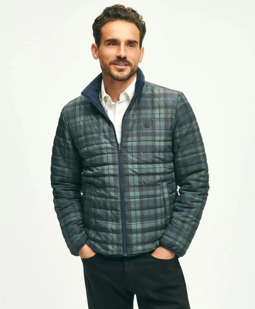 商品Brooks Brothers|Reversible Black Watch Tartan Puffer Jacket,价格¥820,第1张图片