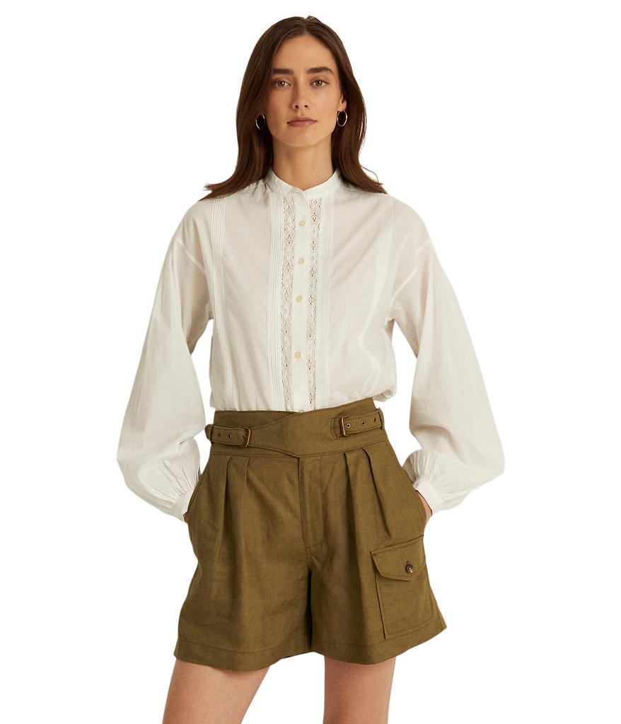 商品Ralph Lauren|Cotton Voile Blouson-Sleeve Blouse,价格¥422,第1张图片