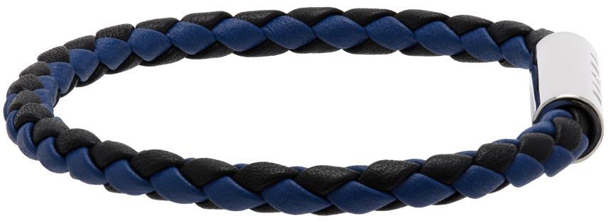 商品Marni|Black & Navy Braided Bracelet,价格¥575,第7张图片详细描述