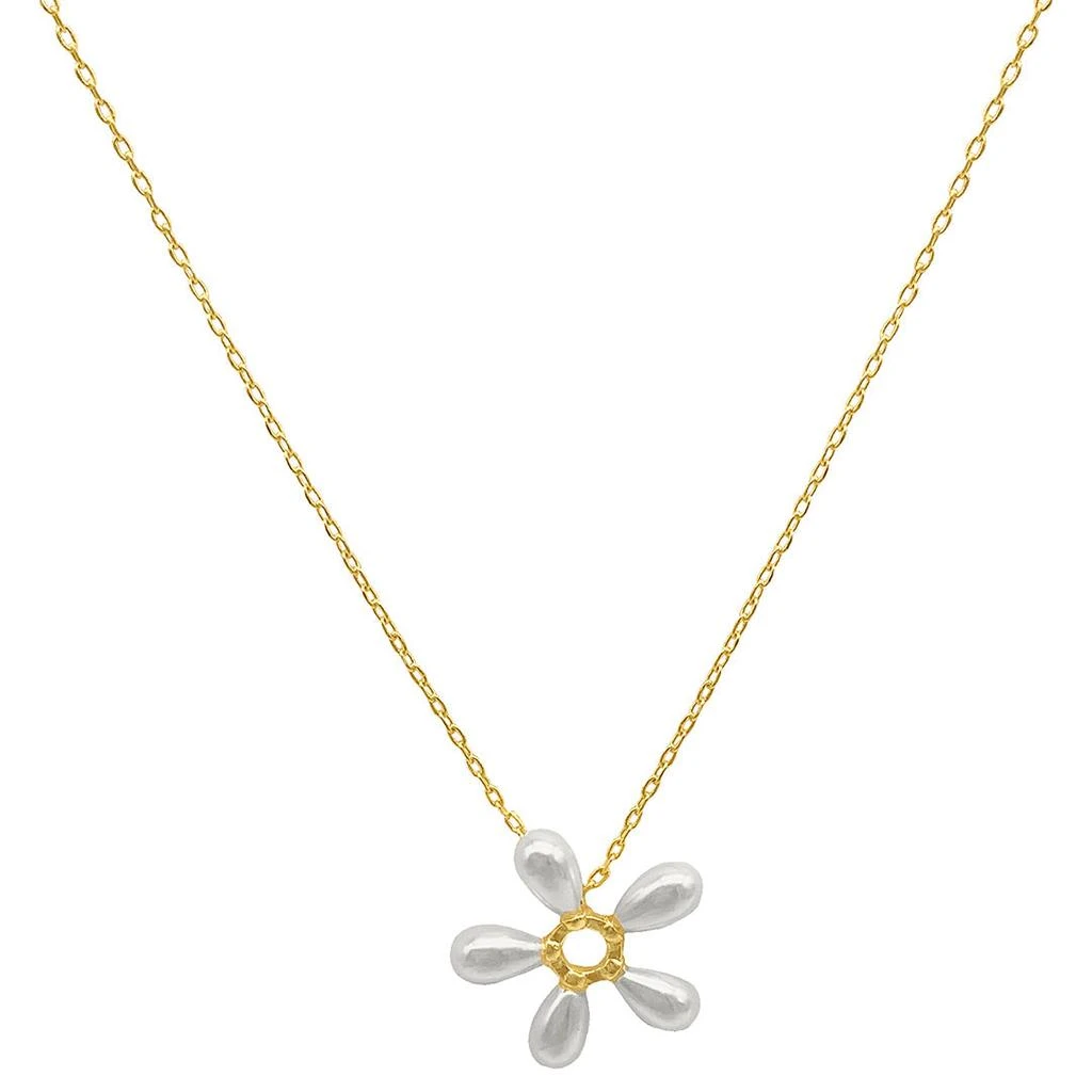 商品ADORNIA|Adornia Floral Pearl Pendant Necklace gold,价格¥88,第1张图片