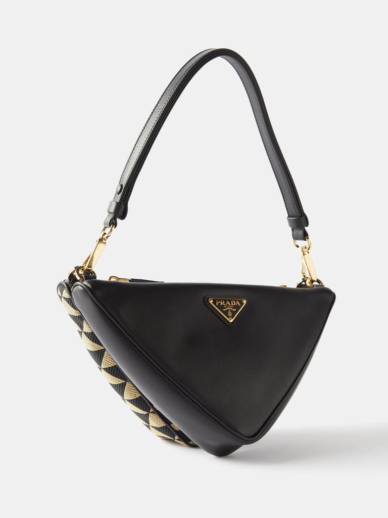 商品Prada|Triangolo reversible leather shoulder bag,价格¥18198,第6张图片详细描述