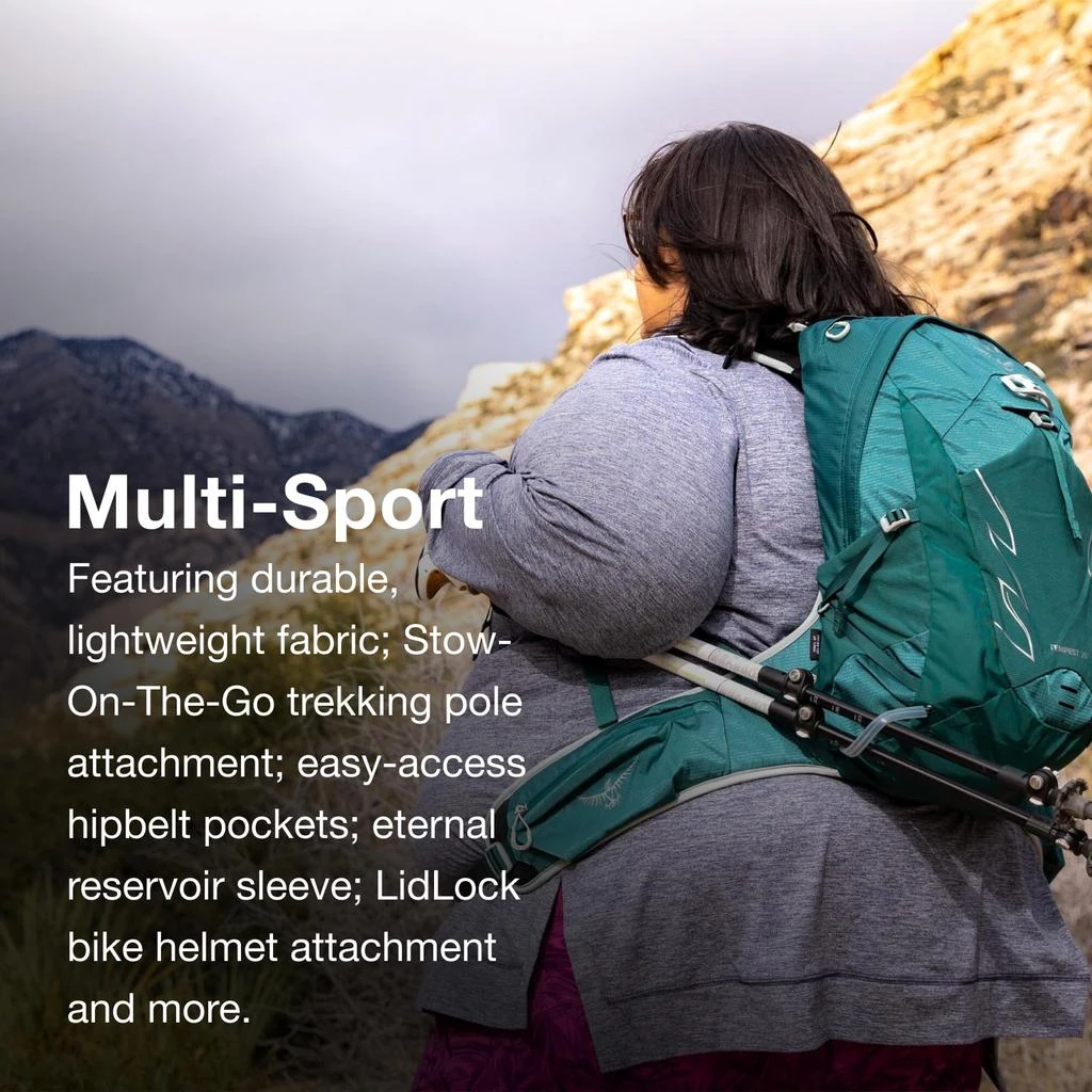 商品Osprey|Osprey Tempest 20L Women's Hiking Backpack with Hipbelt, Jasper Green, WXS/S,价格¥993,第5张图片详细描述