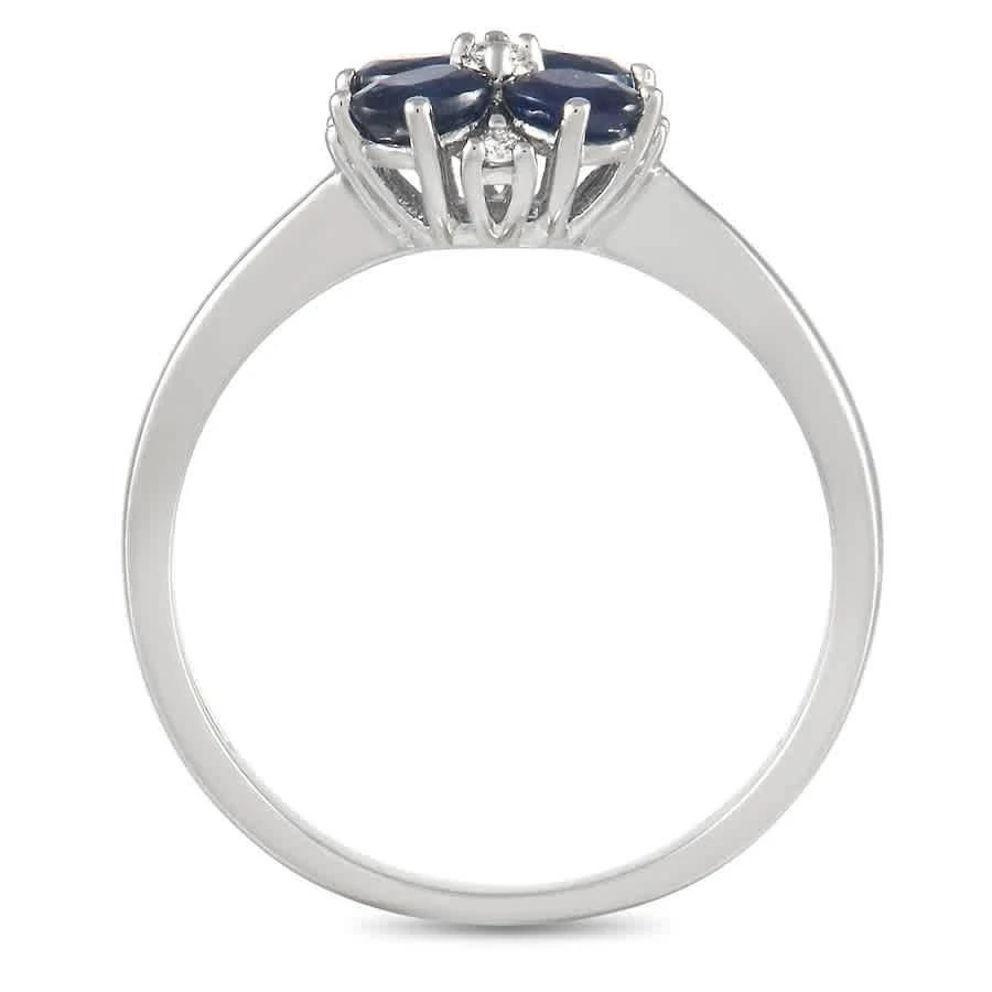商品LB Exclusive|14K White Gold 0.08 ct Diamond and Sapphire Ring,价格¥3161,第2张图片详细描述
