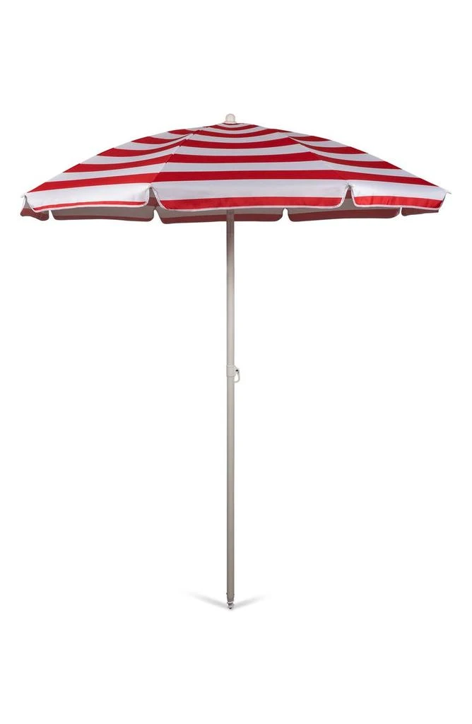 商品Picnic Time|Red Cabana Stripe Portable Beach Umbrella,价格¥289,第1张图片