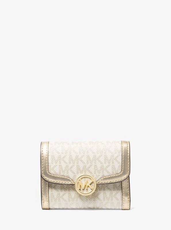 商品Michael Kors|Leida Medium Metallic Signature Logo Wallet,价格¥448,第1张图片