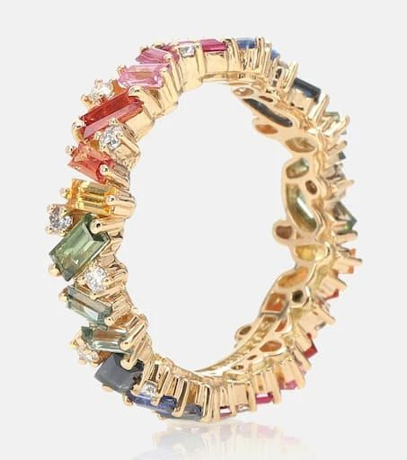 商品Suzanne Kalan|Rainbow Frenzy 18kt gold, diamond and sapphire ring,价格¥38066,第5张图片详细描述