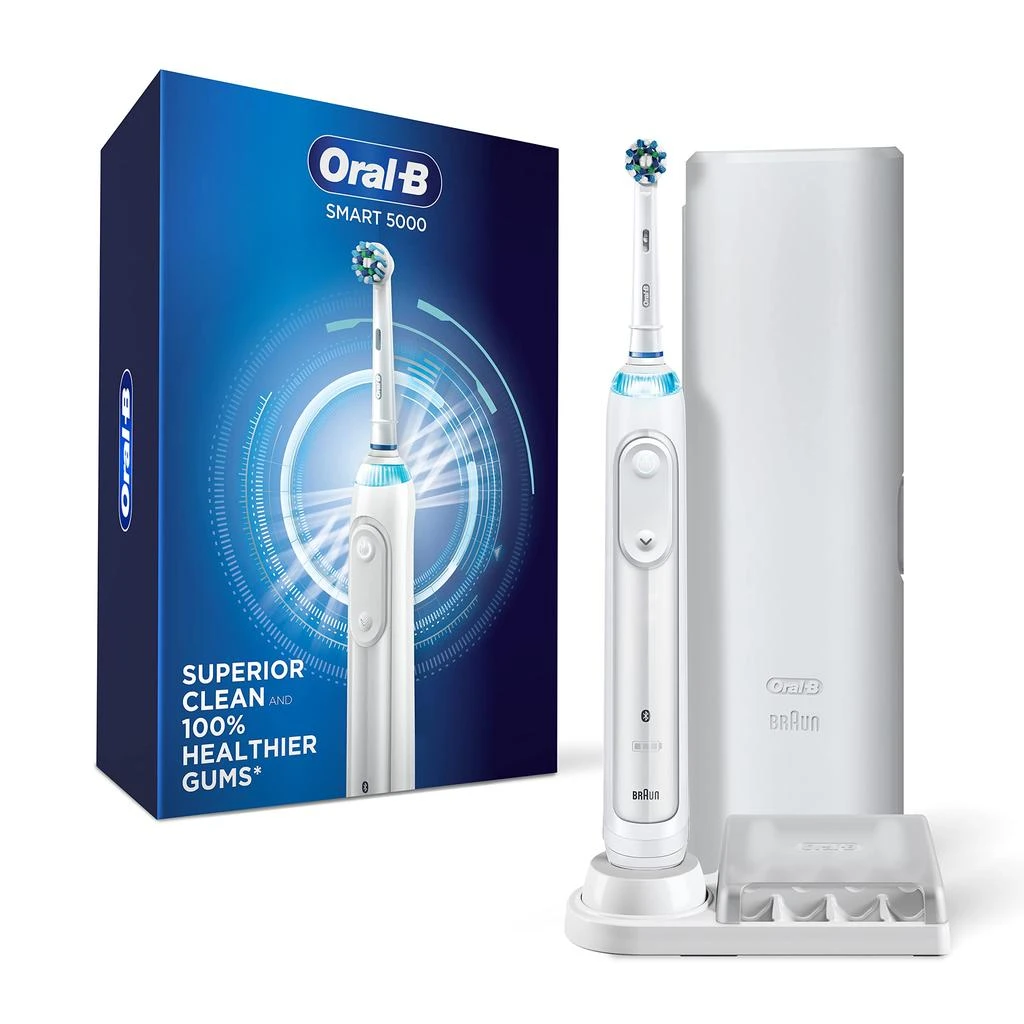 商品Oral-B|Oral-B Pro 5000 Smartseries Power Rechargeable Electric Toothbrush with Bluetooth Connectivity, White Edition,价格¥770,第1张图片