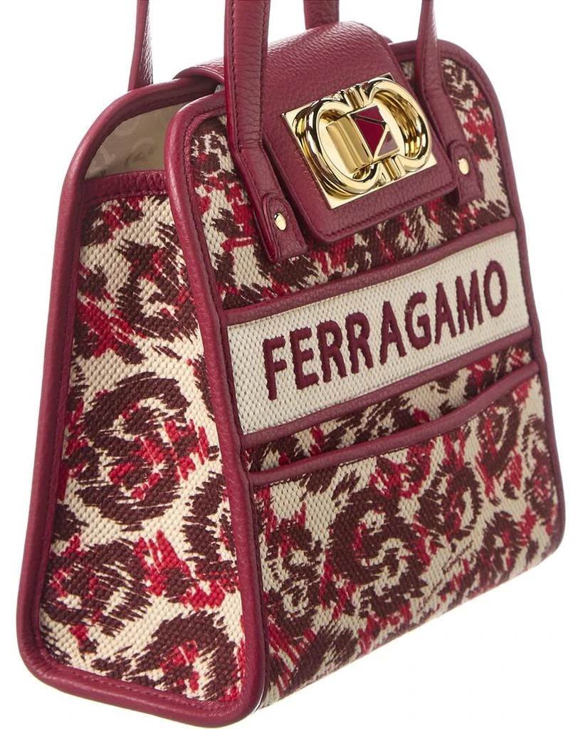 商品Salvatore Ferragamo|Salvatore Ferragamo Iconic Mini Canvas & Leather Satchel,价格¥4722,第3张图片详细描述
