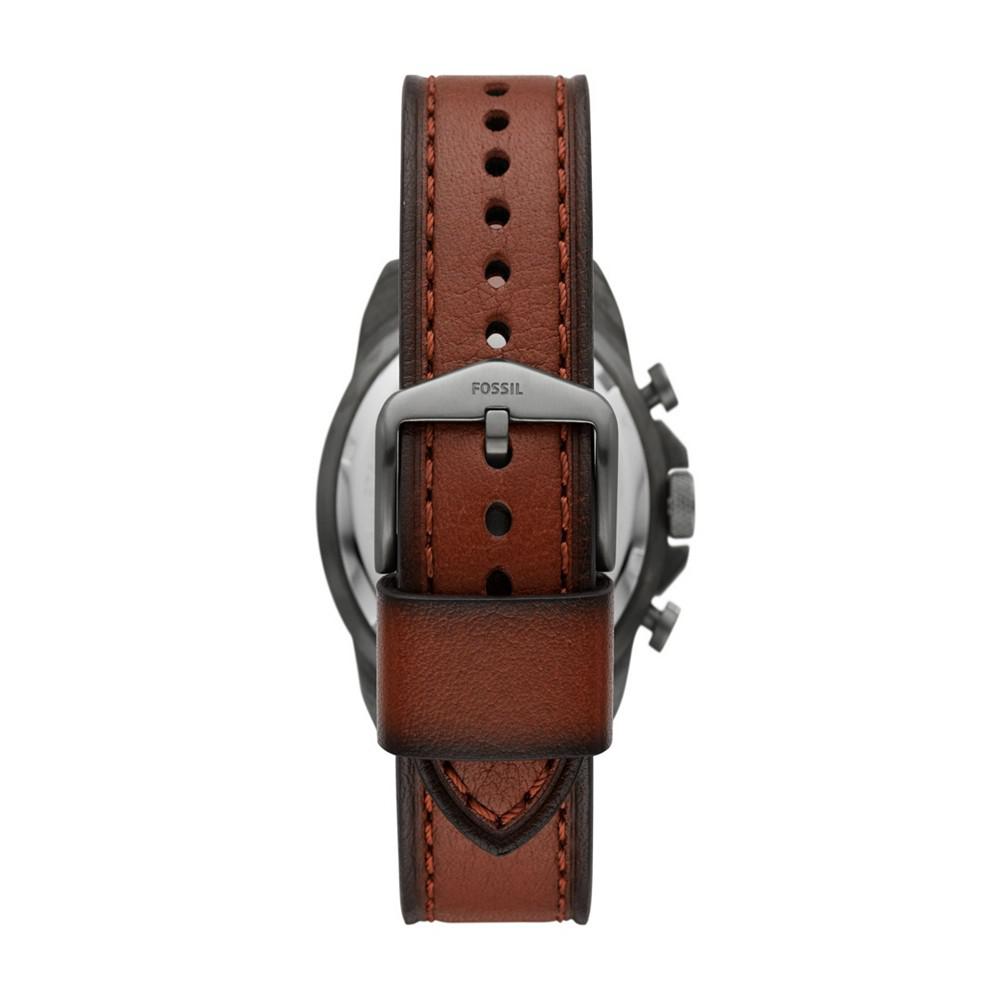 Men's Bronson Chronograph Brown Leather Strap Watch 44mm商品第2张图片规格展示