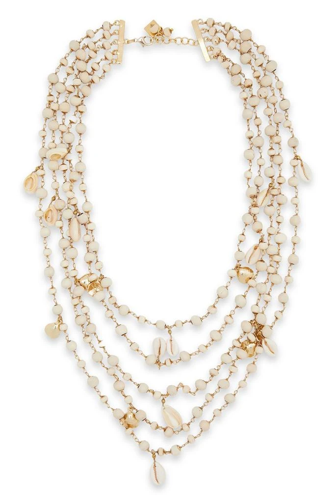 商品ROSANTICA|Maratea gold-tone, shell and bead necklace,价格¥851,第1张图片