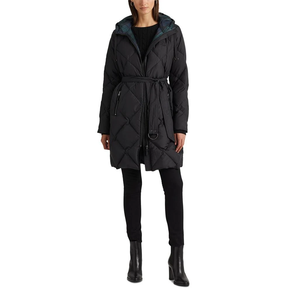 商品Ralph Lauren|Women's Diamond Quilted Belted Hooded Puffer Coat,价格¥1967,第3张图片详细描述