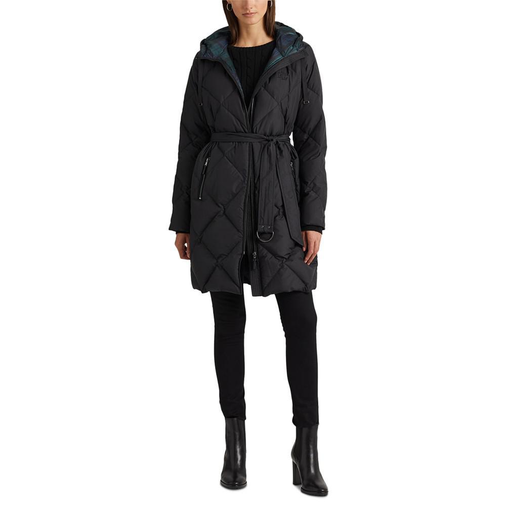 商品Ralph Lauren|Women's Diamond Quilted Belted Hooded Puffer Coat,价格¥1186,第5张图片详细描述