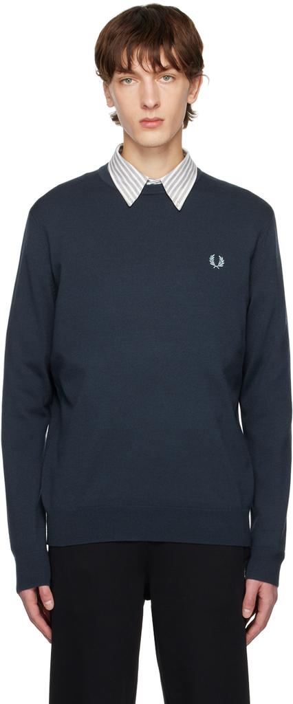 Navy Classic Crewneck Sweater商品第1张图片规格展示