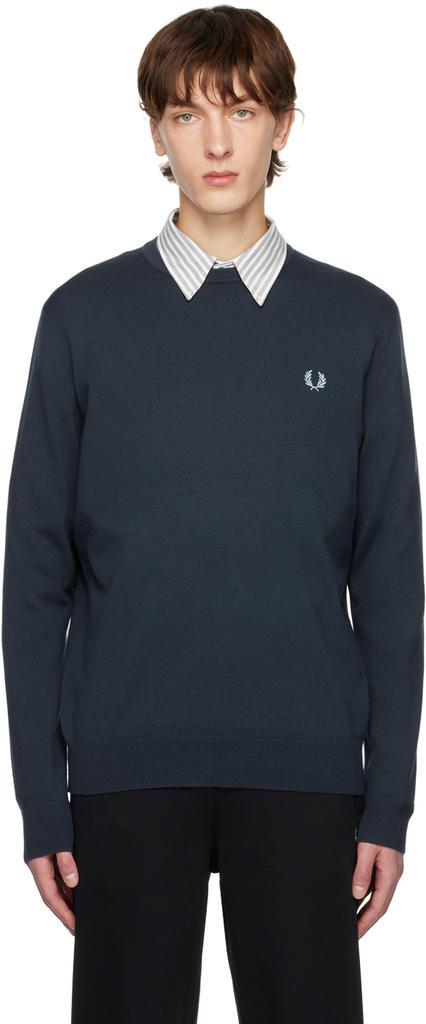 商品Fred Perry|Navy Classic Crewneck Sweater,价格¥677,第1张图片