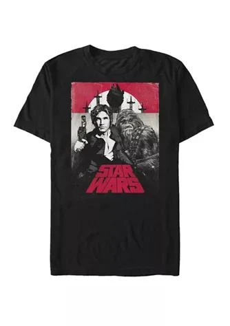 商品Star Wars|Wars Han And Chewbacca Distressed Poster Short Sleeve T Shirt,价格¥225,第1张图片