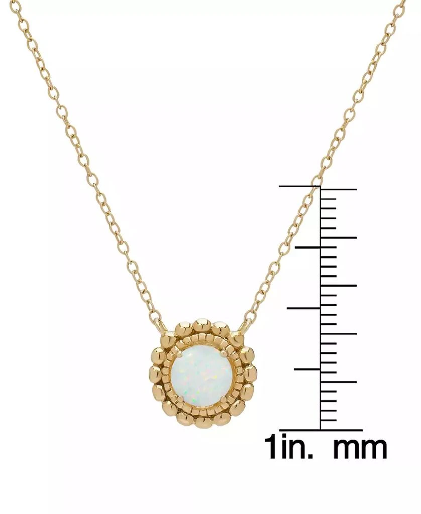 商品Macy's|Lab Grown Opal Solitaire Bead Frame 18" Pendant Necklace (5/8 ct. t.w.) in 14k Gold-Plated Sterling Silver,价格¥270,第3张图片详细描述