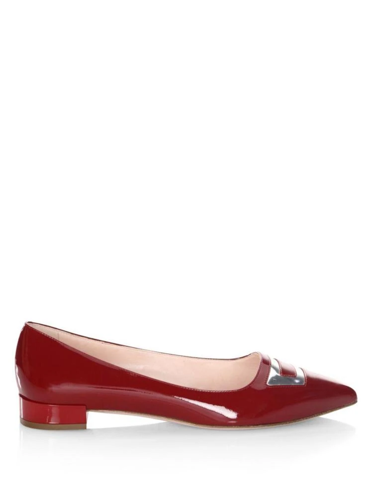 商品Roger Vivier|Bibi Leather Point Toe Flats,价格¥5218,第5张图片详细描述