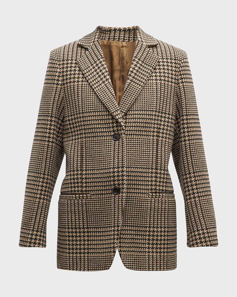 商品Totême|Check Houndstooth Single-Breasted Longline Blazer,价格¥2111,第2张图片详细描述