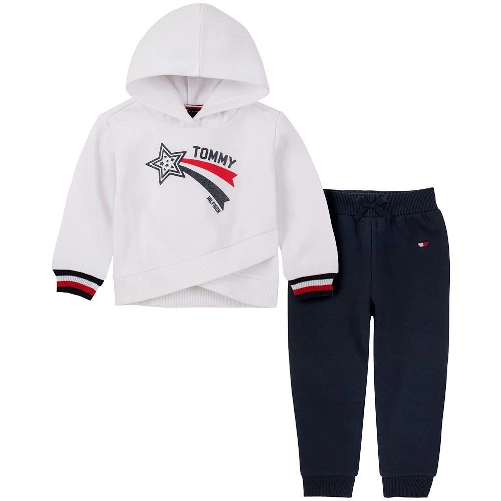 商品Tommy Hilfiger|Little Girls Americana Fleece Hoodie and Joggers, 2 Piece Set,价格¥156,第1张图片