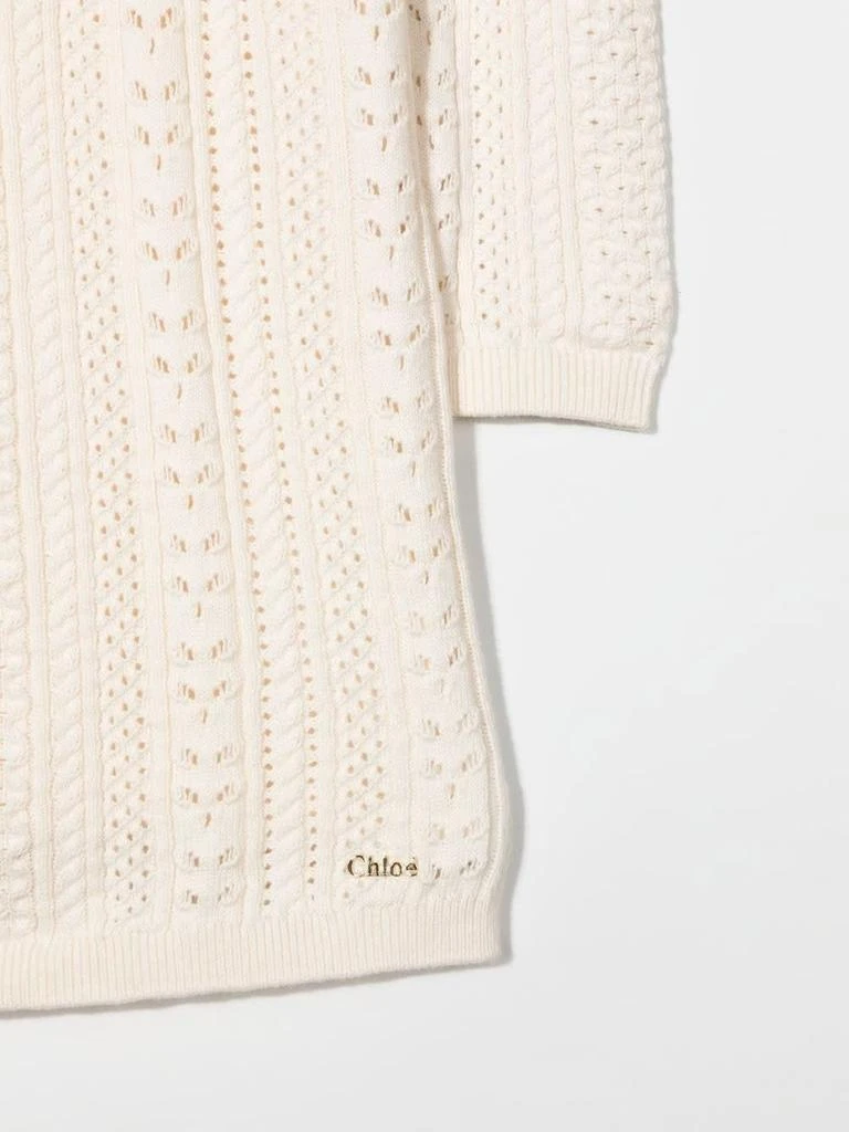 商品Chloé|Chloé Kids Ivory Knit Dress,价格¥1910,第3张图片详细描述